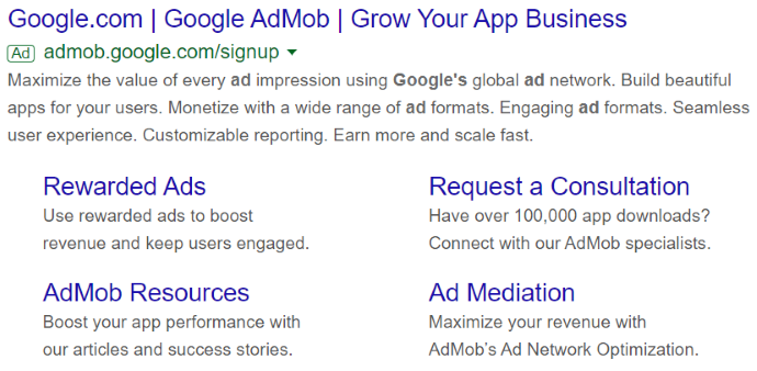 Google ads example